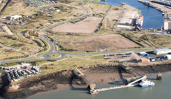 Aerial photo of Barrow Waterfront